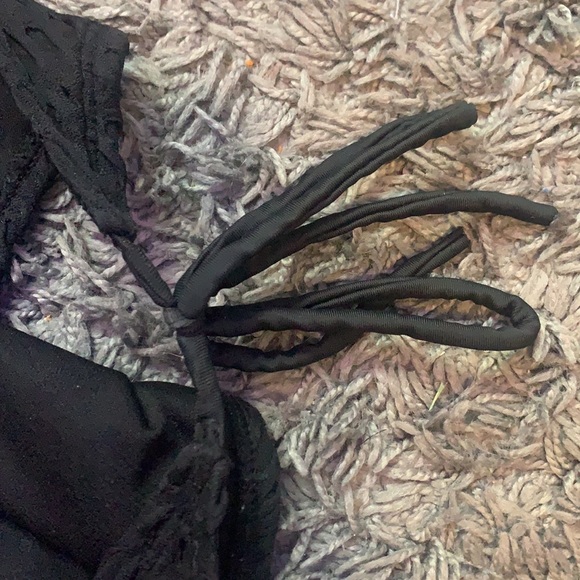 Black Textured Bikini Bottoms - Picture 3 of 4